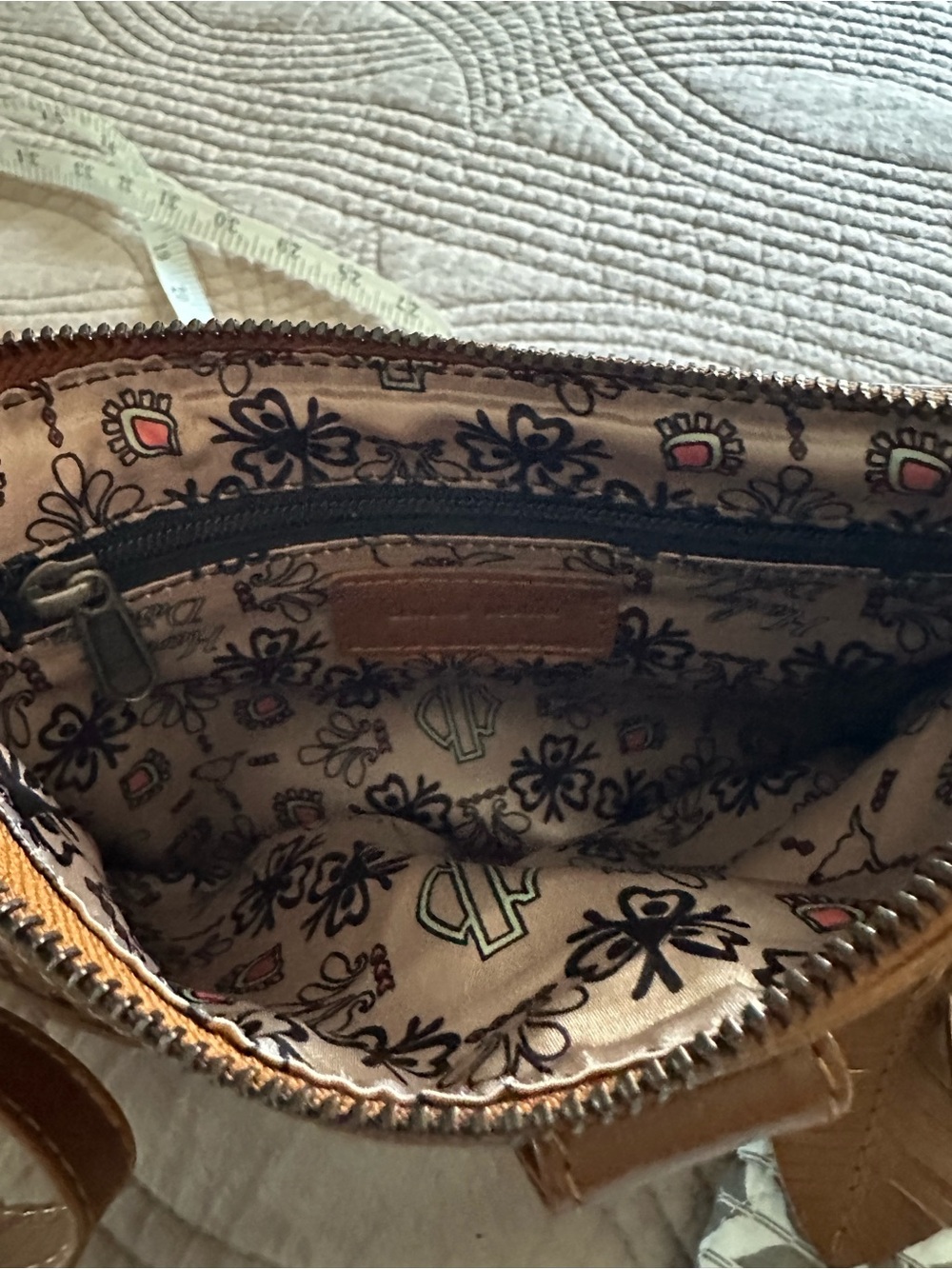 Harley-Davidson Tan Leather Woven Accent Crossbody Bag - Picture 4 of 4